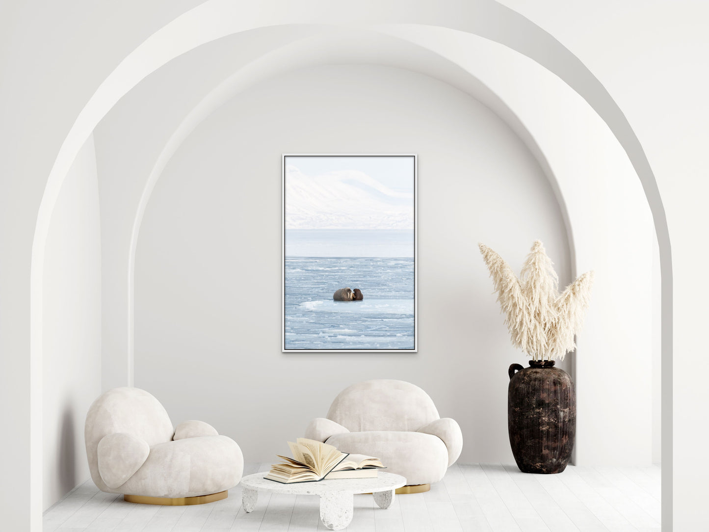 Walruses on ice